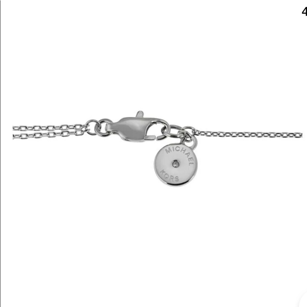 Michael Kors Necklace Silver Plated Crystal - Picture 4 of 5